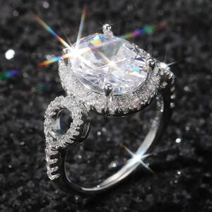 💥Beautiful Hollow Oval Pure Zircon Cubic Carved Macro Pave Silver Rings, K812